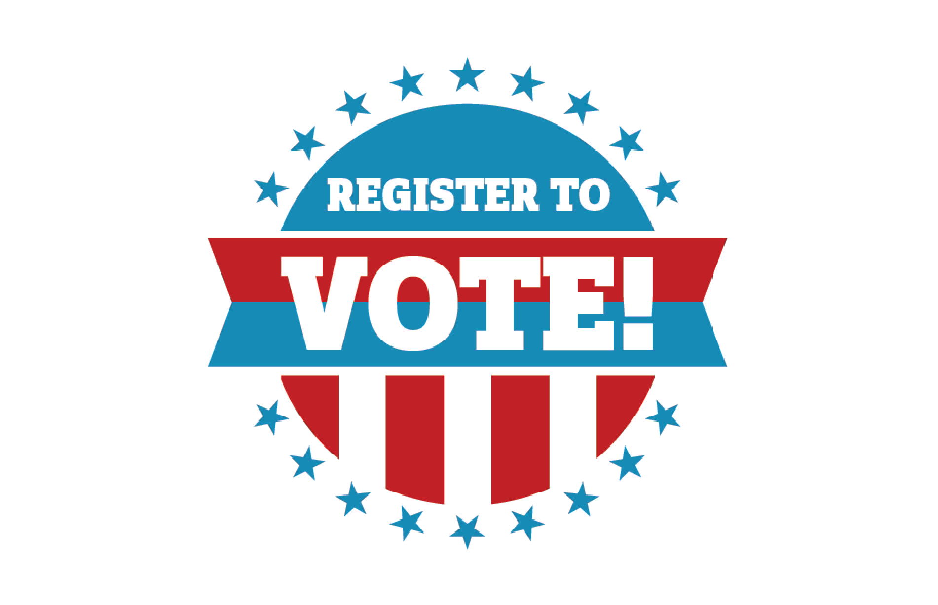 Red, white, and blue circular logo with banner across the middle that reads "Register To Vote" Registrars of Voters are tasked with many responsibilities, including tracking voter registration.