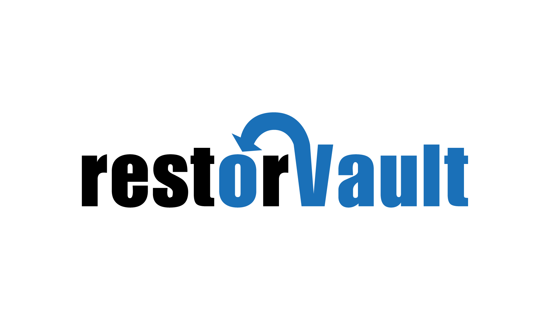 restorVault Logo in black and blue